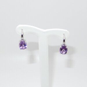 Amethyst Oval Leverback Earrings (4-3/4 ct. t.w.) / Set in Sterling Silver